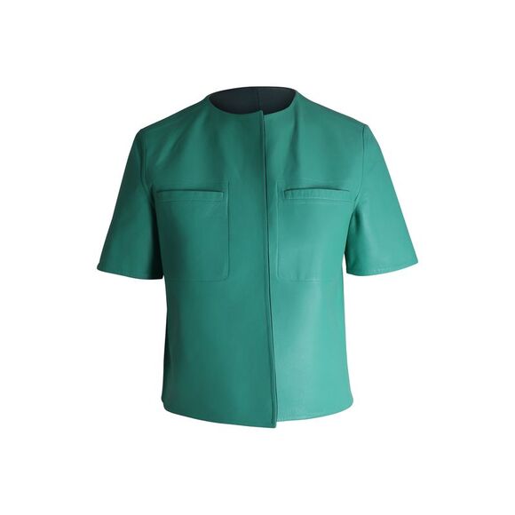 Marni Reversible Short Sleeve Jacket in Green Leather